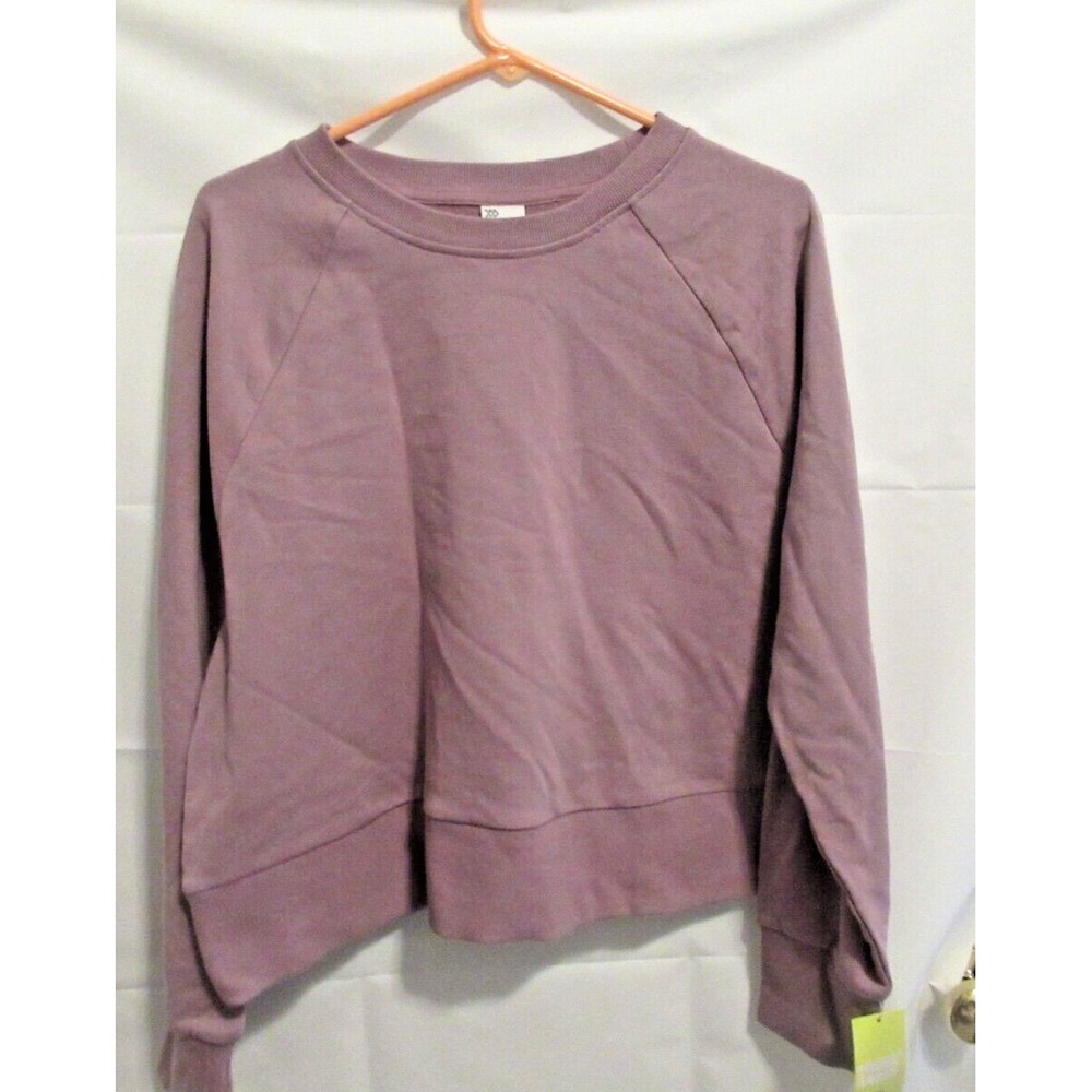 Womens All In Motion Mauve ls Crewneck Cropped Sweatshirt XXL NEW! NWT